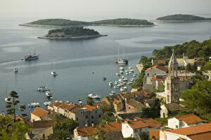 Images Dated 1st October 2006: Europe, Croatia, Dalmatia, Hvar Island, Hvar town. View of town, Adriatic Sea