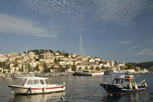 Images Dated 30th September 2006: Europe, Croatia, Dalmatia, Hvar Island, Hvar town. Fishing boats in harbor