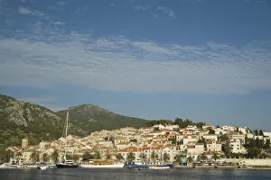 Images Dated 30th September 2006: Europe, Croatia, Dalmatia, Hvar Island, Hvar town. Town and harbor with boats