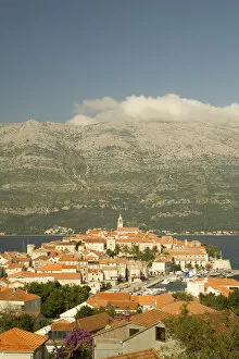 Images Dated 3rd October 2006: Europe, Croatia, Dalmatia, Korcula Island, Korcula town. View of town perched on peninsula