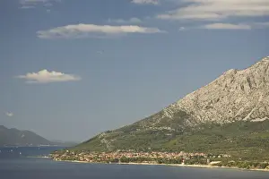 Images Dated 6th October 2006: Europe, Croatia, Dalmatia, Lush fields and town of Orebic on the Peljesac peninsula