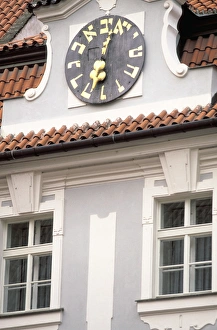 Images Dated 8th June 2011: Europe, Czech Republic, Cent. Bohemia, Prague (Praha), Josefov: Jewish Prague; Clock