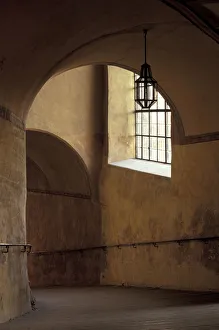 Passage Prints: Europe, Czech Republic, Cesky Krumlov. Krumlov Chateau, interior archway