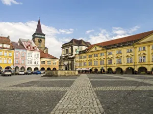 Images Dated 30th April 2014: Europe, Czech Republic, Jicin. The main square surrounded with recently restored