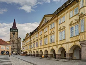 Region Prints: Europe, Czech Republic, Jicin. The main square surrounded with recently restored