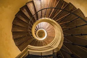 Europe, Czech Republic, Kutna Hora. Santini circular stairwell in Monastery Church