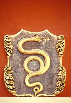 Images Dated 10th April 2006: Europe, Czech Republic, Prague. Karlova, House at the golden snake