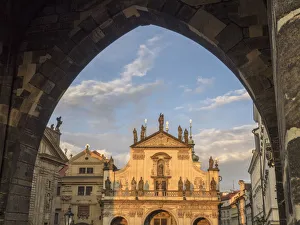 Natural World Prints: Europe, Czech Republic, Prague. St. Salvator Church near the Charles bridge at dusk