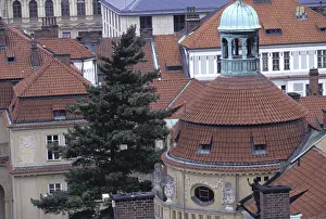 Images Dated 16th June 2004: Europe, Czech Republic, Prague Brick rooftops seen from the Old Town Bridge Tower