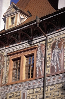 Europe, Czech Republic, South Bohemia, Cesky Krumlov Krumlov Chateau, detail