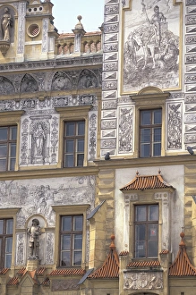 Images Dated 8th June 2011: Europe, Czech Republic, South Bohemia, Prachatice Renaissance Old Town; New town hall (b