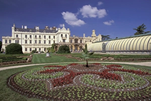 Europe, Czech Republic, South Moravia, Lednice 1856 neo-Gothic chateau