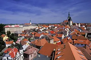 Images Dated 31st August 2011: Europe, Czech Republic, Tabor. Old town view from 15th C. Kotnov Tower