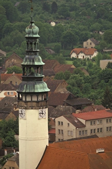 Images Dated 5th January 2004: Europe, Czech Republic, West Bohemia, Domazlice Town view from Deans Church Tower