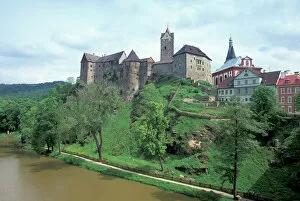 Europe, Czech Republic, West Bohemia, Loket Nad Ohri 12th C. castle and village