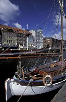 Europe, Denmark, Copenhagen. Nyhaven canal