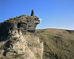 Cornwall Prints: Europe, England, Tintagel. Tintagel on the Cornish coast in England, is thought to