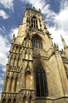 York Prints: Europe, England, Yorkshire, York. York Minster, largest Gothic cathedral north of Alps