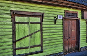 Prints of Tallinn, Estonia. Old wooden houses downtown Images Dated 2027 October: Europe, Estonia