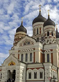 Europe, Estonia, Tallinn. Alexander Nevsky Cathedral in the old city of Tallinn, a