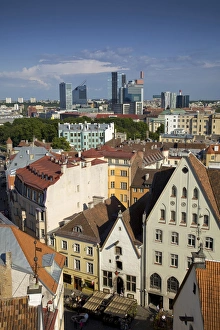 Tallinn Prints: Europe, Estonia, Tallinn. Overview of city