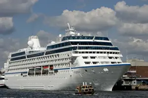 Cruise Port Prints: Europe, Finland, Helsinki. Oceania Insignia cruise ship in the Port of Helsinki