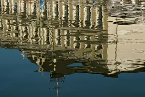 Cruise Port Prints: Europe, Finland, Helsinki. Reflection of building in water. Credit as: Nancy & Steve