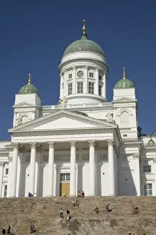 Europe, Finland, Helsinki. View of the Lutheran Cathedral (Tuomiokirkko ). Credit as