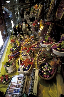 Europe, France, Burgundy, Dijon. Window display in Anise Shop