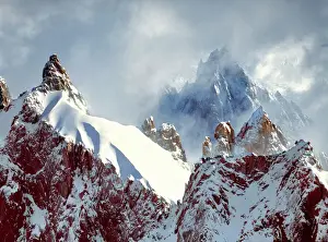 Ric Ergenbright Prints: Europe, France, Chamonix. Jagged spires reach for the clouds at Aiguilles du Midi above Chamonix