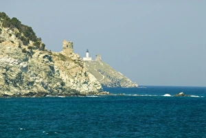 Europe, France, Corsica, Cap Corse. Genoese towers dot the coastline of Corsica