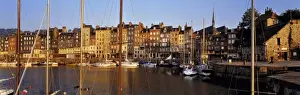 Fishing Port Prints: Europe, France, Honfleur. Sunrise light awakens Vieux Bassin in the old fishing port of Honfleur