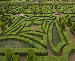 Loire Valley Prints: Europe, France, Loire Valley. Some of the gardens of the Chateau de Villandry