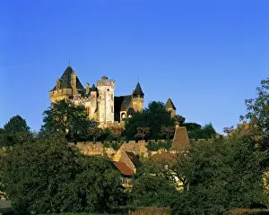 Dordogne Prints: Europe, France, Montforte. The medieval castle at Montforte in the Dordogne Valley in France