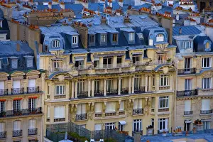 Europe, France, Paris. Aerial view of buildings seen from the Eiffel Tower. Credit as