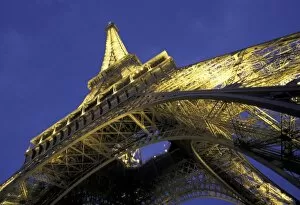 Europe, France, Paris, Eiffel Tower, evening view