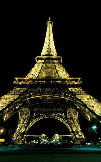 Europe, France, Paris, Eiffel Tower at night