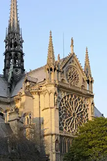 Europe, France, Paris. Facade of Notre Dame Cathedral