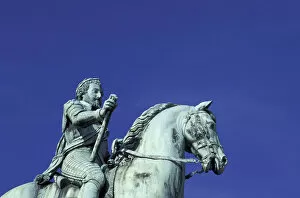 Europe, France, Paris. Ile de la Cite. Statue of King Henri IV