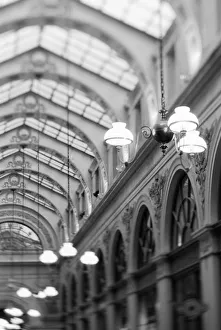 Mall Prints: Europe, France, Paris. Interior, Galerie Vivienne. Historic shopping arcade