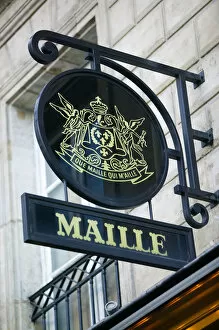 Images Dated 12th March 2005: Europe, France, Paris, Place de la Madeleine: Boutique Maille- Exotic Mustard Shop - Sign