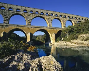 Aqueduct Prints: Europe, France, Pont du Gard. Pont du Gard, World Heritage Site, is one of the finest