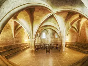Images Dated 11th July 2014: Europe; France; Provence; Seananque Abbey; Interior of the Romanesque Cistercian Abbey