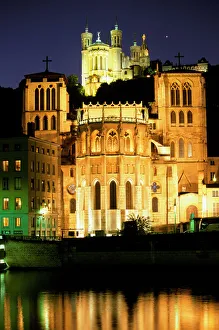Riverfront Prints: Europe, France, Rhone Valley, Lyon. Cathedral St. Jean