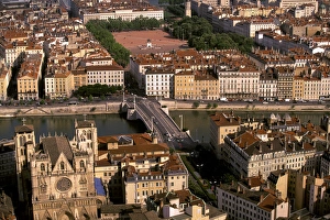Europe, France, Rhone Valley, Lyon. View from L Observatiore