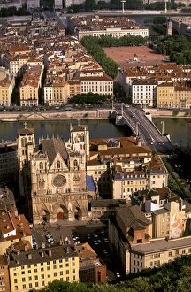 Europe, France, Rhone Valley, Lyon. View from L Observatoire