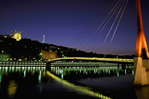 Images Dated 10th May 2011: Europe, France, Rhone Valley, Lyon. Saone River, Cathedral St-Jean and Basilique