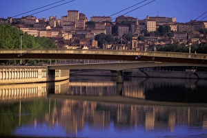 Images Dated 10th May 2011: Europe, France, Rhone Valley, Lyon. Saone River and Croix Rousse