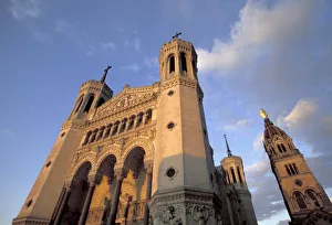 Lyon Prints: Europe, France, Rhone Valley, Vallee du Rhone, Lyon, Basilique Notre Dame de Fourviere (b
