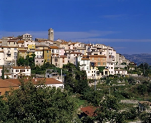 Riviera Prints: Europe, France, St. Jeanette. St. -Jeanette is perched on Baou de St. -Jeanette above